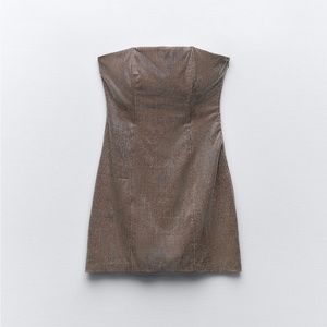 ZARA Rhinestone Strapless Dress
